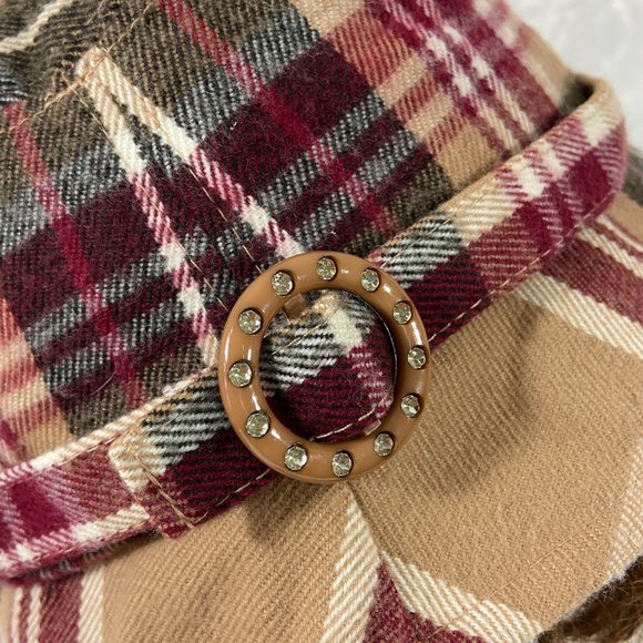 D&Y plaid bucket hat adjustable band bling ring warm winter hat - Picture 6 of 9